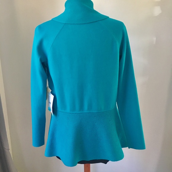 Per se open front sweater persian teal size small - Picture 2 of 5